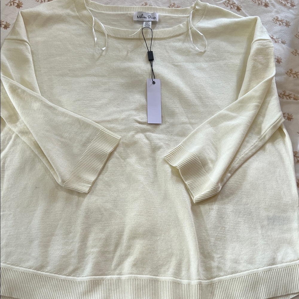 Melissa Paige Pale Yellow Lightweight Crewneck Sweater